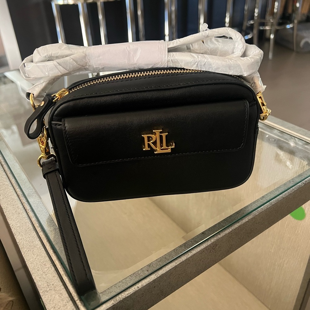 🆕 Lauren Ralph Lauren Leather Small Marcy Convertible Pouch - Picture 6 of 17